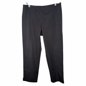 EILEEN FISHER Pants Med Stretch Organic Cotton Twill Tapered Ankle Side Zip Gray
